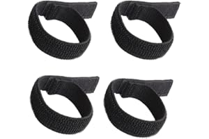 MUAHMUAH 4PCS Serre Pantalon Velo, Pince Pantalon Velo Brassard Sécurité Noir, Élastique Pince à Vélo pour Pantalon Femme Hommes, Velcro Clips de Jambe Pantalon Velo pour Vélo, Jogging, Randonnée