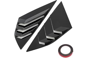 YNZEYX Car Rear Window Louvers, Gloss Black Rear Window Blinds Shutter Cover Side Window Vents Compatible with Ford Focus ST RS MK3 Hatchback 2012-2018