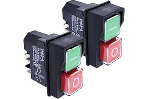 YOUNG WOLF Paire d'interrupteurs électriques IP55 bouton rouge et vert 240V pour mélangeur à ciment belle minimix de remplacement