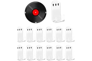 ZUWIJEQ 12x Supporto da Parete per Dischi in Vinile Autoadesiva, Porta Vinile, Scaffali da Record di Registrazione in Vinile, Scaffale Per Dischi Vinile Trasparente, Display per la Parete Della Parete