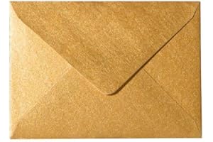 ‎PAPER24 Paper24 Briefumschläge DIN B6 125 x 176 mm spitze Lasche Nassklebung 120g für Hochzeit, Einladungen, Glückwunschkarten (88 Gold, 25 Stück)