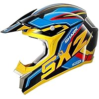 Shark Casco de Motocross, Negro/Amarillo/Azul, S