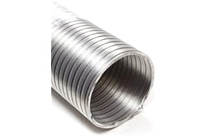 daniplus Exhaust Hose, Aluminium Flex Pipe, Flexible Aluminium Diameter 120 mm, 2 m e.g. for Air Conditioners, Tumble Dryers, Extractor Hood