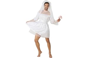 EraSpooky Uomo Addio al Celibato Divertente Costume Bianca Sposa Matrimonio Vestito