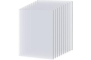 QLOUNI 10 Feuilles de Plexiglas en Acrylique Transparent Plaque Feuille de Perspex Transparent Plexiglas pour Cadres Photo en Verre de Remplacement, Affichage de Projet, Peinture (200 x 250 x 1 mm)