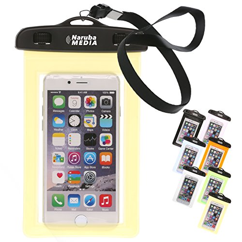 Preisvergleich Produktbild Naruba Media Waterproof / wasserdichte Handyhülle für alle Smartphones bis zu 6 Zoll / 19,5 x 11,5 x 1,2 cm / inklusive Gurt und Schnellverschluss / Gelb