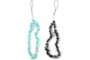 NIANOPKM Bohème Anti-Perdu Téléphone Portable Longe Bracelet Perlé Main Dragonne Vintage Nouvelle Chaîne Perlée Téléphone Longe Bracelet Téléphone Mobile Bijoux Suspendu Chian pour Femme (2 Pièces)