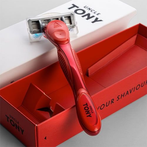 Uncle Tony Razor Handle with Blade (Red)