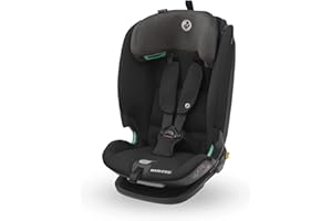 Maxi-Cosi Titan Plus i-Size, mitwachsender Kinderautositz, 15 Monat-12 Jahre (76-150 cm), G-CELL-Seitenaufprallschutz, 4 Liegepositionen, weiche Schaumstoffpolster in Kopfstütze, Authentic Black