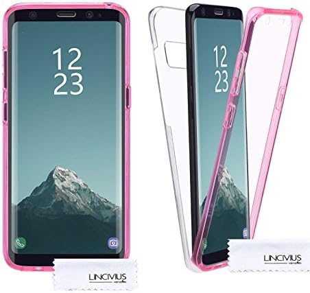 Samsung Galaxy S8 plus Case, Lincivius®, Galaxy S8 Plus 360 Case Front and Back Silicone Full Body Bumper Case Pink Full Coverage Hard Back Protection Protective Bumper Ultra Thin And Light