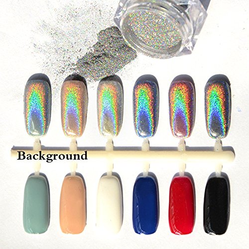 2 PCS Shinning Spiegel Chrom/ Shinning magisches Spiegel-Laser-Nagel-Puder Nagel-Funkeln-Regenbogen-Pigment-Maniküre-Chrom-Pigmente, Nail Glitzerpuder/ Nagel Pigment Mirror Powder,Nail Glitzer Spiegel Effekt Pulver Glitter, Spiegel Pulver, Mirror Nail Glitzerpuder , Nagelkunst DIY Dekoration(Silber) - 3