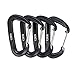 Produktbild PSKOOK 12KN Aluminium aus der Luftfahrt Klettern Karabiner Leicht Karabiner Clips für Hängematte Klettern Rocking (Schwarz 4PCS)