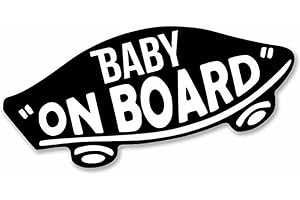Hodge Creations Baby On Board Skateboard Vinyl Decal Car Sticker