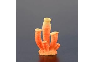 Movoja 2 pezzi, decorazione per acquario, corallo, per acqua dolce e salata, decorazione corallo, 6 arancioni