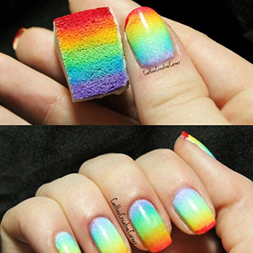 Kolylong 12 PC DIY Nagel Kunst Schwämme Nagellack Maniküre Werkzeug 5cmX2cm - 2