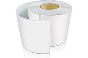 MEITAAT 200 sztuk białych naklejek samoprzylepnych, do przeprowadzki, 12,7 x 7,6 cm, prostokątne, rolka, odklejalne białe