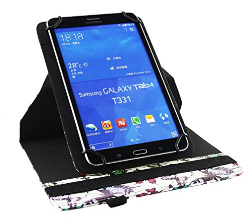 Emartbuy® Trekstor SurfTab Wintron 7.0 Tablet 7 Zoll Universal ( 7 – 8 Zoll ) Multi-farbige Schmetterlinge 360 Grad rotierende Stand Folio Geldbörse Tasche Hülle + Schwarz Eingabestift - 6