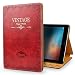 Produktbild iPad Pro 10.5 Hülle, JGOO "Magic World Series" Moderne Vintage Buch Stil Fall für iPad Pro 10,5 Zoll (2017 Release), Silm PU Leder Smart Case mit Auto Sleep Wake & Multi Angle Stand,Rot