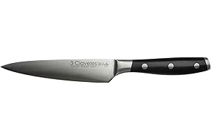 3 Claveles - Cuchillo Cocinero Forjado, Pulido Mate, Acero Inoxidable, línea Toledo - (13cm - 5"), 01531