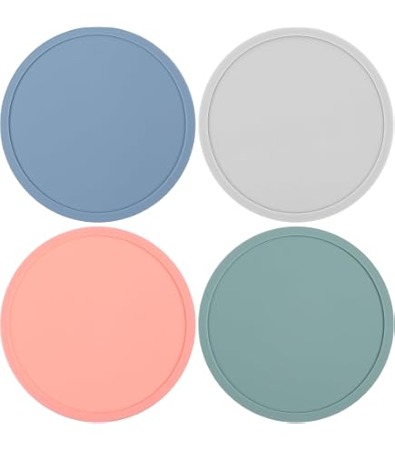 4 Bunte Silikon-Untersetzer – Rutschfest, 10x10 Cm, Für Gläser, Tassen & Töpfe