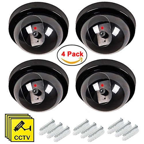 Maxesla Kamera Attrappe 4PCS Kamera Dummy Fake Überwachungskamera Attrappe Dome Täuschend Echt Indoor Outdoor Fake Sicherheitskamera mit LED Licht Überwachung Haus Sicherheit Security Maxesla Kamera Attrappe 4PCS Kamera Dummy Fake Überwachungskamera Attrappe Dome Täuschend Echt Indoor Outdoor Fake Sicherheitskamera mit LED Licht Überwachung Haus Sicherheit Security