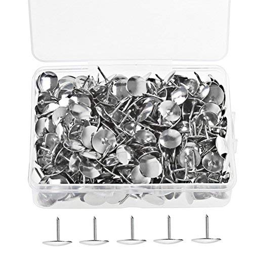 400 piezas Chinchetas, wowot plata cabeza chinchetas, pulgar tachuelas chinchetas para oficina o DIY