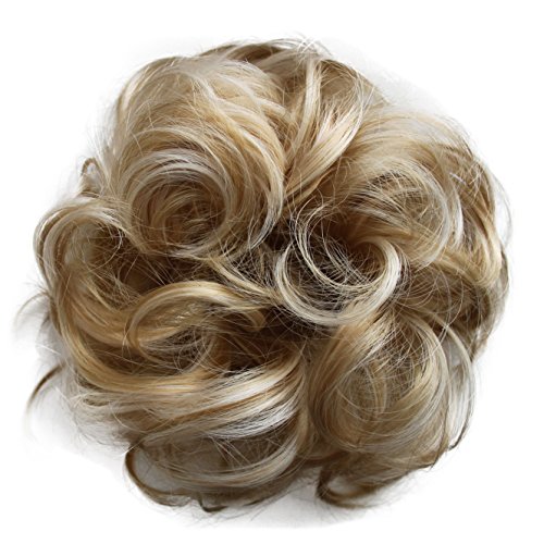 PRETTYSHOP Scrunchy Scrunchie Bun Updo Hairpiece Hair Ribbon Ponytail Extensions Curly Diverse Colors (blonde mix 25H613 G37A)