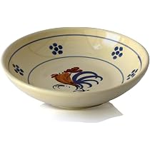 Porte-louche En Terre Cuite émaillée - Ligne Gallo Avec Motif Coq - Fabriqué à La Main En Italie - Lave-vaisselle