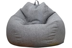 Elinrat Bean Bag – Pouf lavabile – Bean Bag Chair Inflating Furniture Bean Bag Gamer – Cuscino da pavimento morbido e confortevole per adulti e bambini,interni ed esterni,con imbottitura,Grigio Scuro