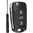 Keycept™ Premium 3 Button Remote flip Key Shell for Hyundai i20, Hyundai i10, Hyundai Verna and Other Models - Durable Key housing/Body/case Replacement