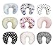 Soft Nursing Pregnancy Pillow/Cushion/Wedge - PINK WITH WHITE STARS - WITH QUILTED COVER & EXTRA PADDING