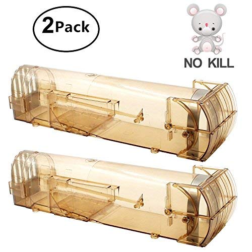 Ulable Lot de 2 petits pièges à souris astucieux et non cruels pour la maison ou le jardin Marron Ne tue pas l'animal