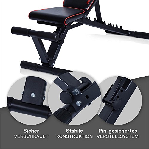 Profihantel Premium-Line Hantelbank, schwarz, Polsterdicke 5cm, verstellbare Sitz- und Rückenlehne - 4