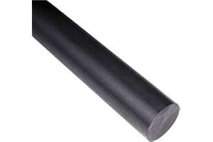 DUCO PLASTICS & SUPPLY Duco Black Acetal Copolymer Rod 1 Inch Diameter, 12 Inch Length - Rigid Wear-Resistant Machinable Long Acetal Rods - Black Dowels Plastic Bar Stock (Pack of 1)