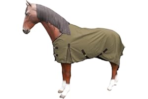 BRAMA WEST Brama-West - Manta para lluvia (165 cm), diseño de caballo con forro polar, 600 deniers, resistente al agua, color verde oliva