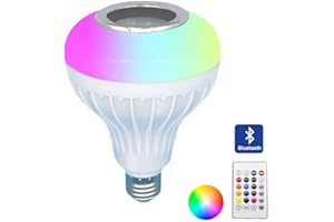 ACMEDE Ampoule LED avec haut-parleur Bluetooth intégré, Ampoules Colorées E27 12W RGB lampe de changement audio stéréo sans fil avec télécommande [Classe énergétique A+]