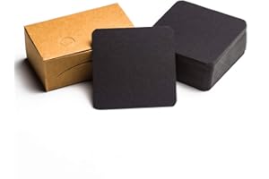 GAKA FAVOR Blanko Papier Karten Schwarzer 100 Stück Mitteilungs Leere Visitenkarten Karteikarten, Mitteilungskarte DIY Papier für Schule Home Office Party Supply (7x7cm)