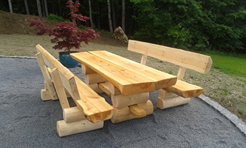RUSTIKALE SITZGARNITUR AUS NADELHOLZ / Deutsche Handwerksqualität / 2,50m- Länge / Sitzkapazität für 10 Personen / Jede Sitzgruppe ist ein Unikat / 550 kg - 5