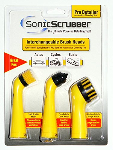 Preisvergleich Produktbild SECUVISION Sonic Scrubber Ersatzbürsten 3er Set, elektrischer Felgenreiniger und Felgenbürste