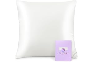 OLESILK Taie d'oreiller en Soie Naturelle de mûrier 16 Mommes: Prend Soin de Votre Peau et Moins de Perte de Cheveux - Ivoire, 65x65cm