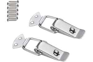 ANATI Spannverschluss Edelstahl, Kistenverschluss, Spannverschluss Klein für Case Box, Toolbox, Schublade, Schrank, Truhe, 56mm mit 10 Stück Schrauben, 2 Stück