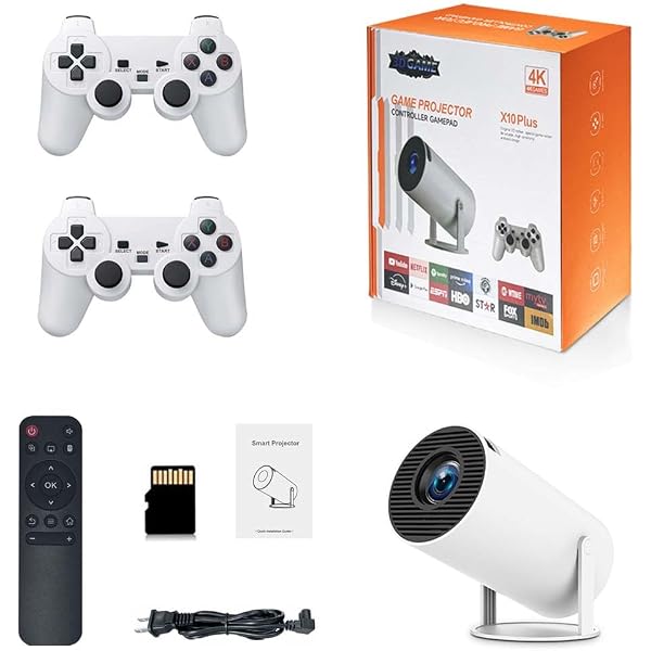 Projecteur 4K Home Cinéma HCS350MAX – Console de Jeux Portable avec Manette Sans Fil