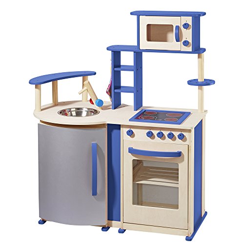 Preisvergleich Produktbild topmoderne Spielküche aus Holz von howa natur / blau