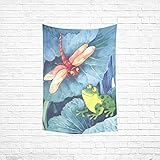 interestprint Custom Dragon Fly rana lino y algodón colcha dormitorio Decor - Tapiz colgar...
