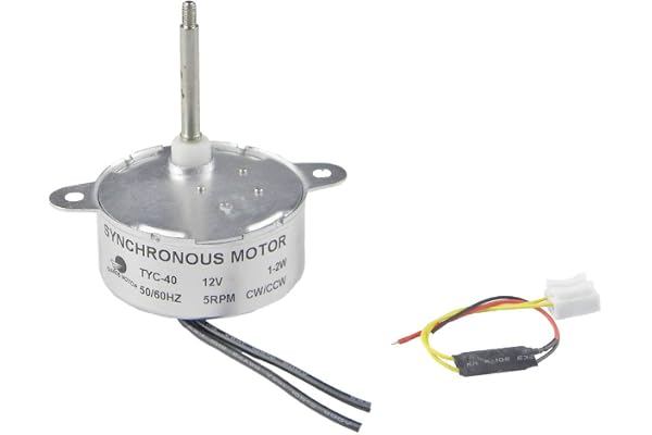 CHANCS TYC-40 Liten synkronmotor DC 12 V 5 RPM axel 35 mm CW/CCW elektrisk motor för dekorativa färgade lampor