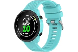 Kobmand Armband Kompatibel mit Garmin Forerunner 55,20mm Silikon Ersatz Uhrenarmband für Garmin Forerunner 55/Garmin Forerunner 158/Garmin Vivoactive 3/Forerunner 245/645 Music (Blaugrün)