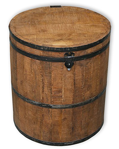 KMH®, India Fass/Truhe aus recyceltem Sheeshamholz im Shabby Chic/Vintage (#202212)