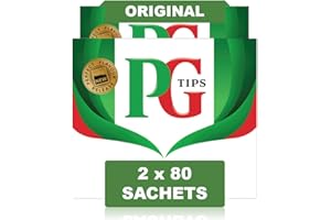 PG Tips Oryginalna, czarna herbata, indywidualne torebki na herbatę, pełny i orzeźwiający smak, witalność, 160 pojedynczych torebek