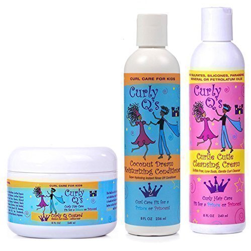 Curly Q's Cleansing Cream & Coconut Dream Conditioner & Custard Set of 3 Products