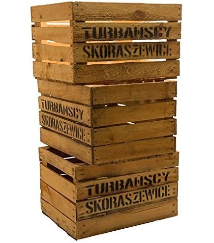 Teramico Vintage houten kisten, 40 x 30 x 25 cm, gevlamd, wijnkisten en fruitkisten, set van 4 bodems lang